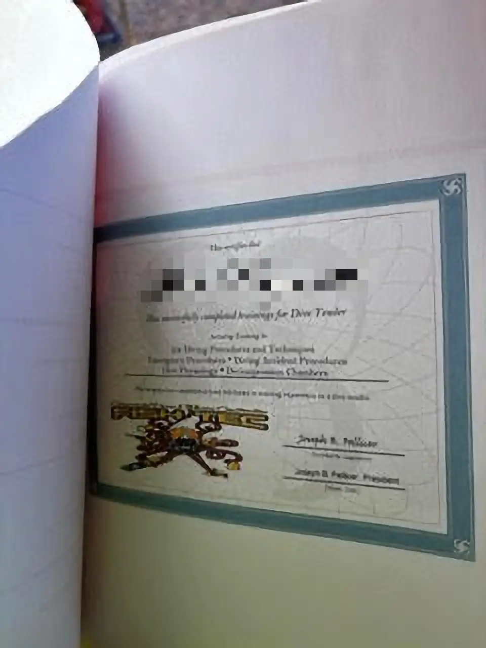 Counterfeit certification diploma discovered in the field